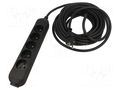 Extension lead; 3x1.5mm2; Sockets: 5; PVC; black; 5m; 16A; PRO JONEX 570-PRO-V/1.5-5.0B