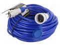 Extension lead; 3x2.5mm2; Sockets: 1; PUR; blue; 40m; 16A KEL W-99206