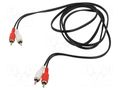 Cable; RCA plug x2,both sides; 1.8m; Plating: nickel plated; PVC VCOM CV022-1.8