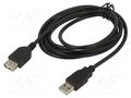 Cable; USB 2.0; USB A socket,USB A plug; 1.8m; black; Core: Cu ART ART-AL-OEM-110
