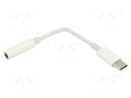 Adapter; Jack 3.5mm 4pin socket,USB C plug; 0.15m; white ART ART-OEM-C11