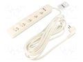 Extension lead; 3x1.5mm2; Sockets: 5; PVC; white; 1.5m; 16A KERG KERG-M02402