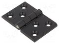 Hinge; Width: 76mm; zinc alloy; black; H: 50mm; Holes no: 6 RST ROZTOCZE 3.510.22