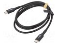 Cable; USB 2.0; USB C plug,both sides; 1m; black; Core: Cu,tinned Goobay USBC.2.0-240-010BK