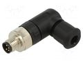 Connector: M8; male; PIN: 4; angled 90°; for cable; plug; IP67 CONEC 42-00027