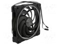 Fan: DC; axial; 12VDC; 140x140x25mm; 37.6dBA; HDB; 600÷1800rpm Akasa AK-FN119