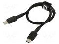 Cable; USB 2.0; USB C plug,both sides; 0.3m; black; 480Mbps; 60W GREEN CELL GC-KABGC31