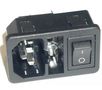 Connector IEC panel mount, with fuse and switch 6A 250V AC/H-3-M+S+J