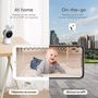 Камера наблюдения за ребенком 3MP 2K, с 5-дюймовым экраном WiFi PTZ 355° ИК ночного видения, ночной свет, колыбельные, датчик температуры и влажности AINANNY2 6974935721719