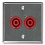 WALL PLATE, 2 X 4-POLE SPEAKER SOCKETS PSG08159