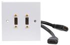 WALLPLATE, 1G, DUAL 90DEG HDMI FLYLEAD PELR0098