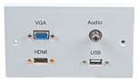 WALLPLATE 2G HDMI,VGA, AUDIO, USB A PELR0112