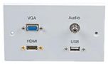WALLPLATE 2G HDMI,VGA, AUDIO, USB A PELR0112