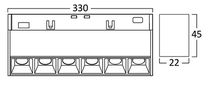 Magnetic LED tracklight 18W, neutral white 4000K, narrow angle, 1340lm, 33cm BD60-01311 5949097723094