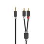 Stereo Audio Cable | 3.5 mm Male | 2x RCA Male | Gold Plated | 5.00 m | Round | Anthracite | Box CABW22200AT50 5412810265046