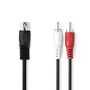 DIN Audio Cable | DIN 5-Pin Male | 2x RCA Male | Nickel Plated | 1.00 m | Round | PVC | Black | Label CAGL20200BK10 5412810419838