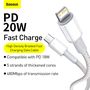 USB Type C kaabel - Lightning Fast Charging PD 20W 2 m valge CATLGD-A02 6953156231955