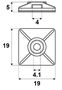 Kaablisideme liimankur 19x19mm 80N, must (100 pcs) CBH-19/19B 4008190883027
