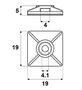 Cable Tie Holder Self-adhesive 19x19mm 80N, Natural (100 pcs) CBH-19/19N 4008190106317