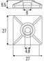 Kaablisideme liimankur 27x27mm 80N, must (100 tk) CBH-27/27B