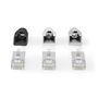 RJ45 Connector | RJ45 Pass Through | Solid/Stranded FTP CAT6a | Straight | Gold Plated | 10 pcs | PVC | Black / Grey / White | Box CCBW89380GY 5412810336395