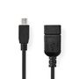 USB Adapter | USB 2.0 | Mini 5-Pin Male | USB-A Female | 480 Mbps | OTG | 0.20 m | Round | Nickel Plated | Black | Box CCGB60315BK02 5412810421565