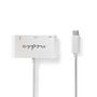 USB Multi-Port Adapter | 3-in-1 | USB 3.1 | USB-C™ Male | USB-A Female / USB-C™ Female / VGA Female | 5 Gbps | 0.20 m | Round | Nickel Plated | PVC | White | Blister CCGB64760WT02 5412810289158