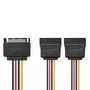 Internal Power cable | SATA 15-Pin Male | 2x SATA 15-Pin Female | Gold Plated | 0.15 m | Round | PVC | Multi Colour | Box CCGB73190VA015 5412810422272