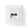 Network Wall Box | In-Wall | 2 port(s) | CAT7 | Straight | Female | Gold Plated | PVC | Ivory | Box CCGB89260IV 5412810424696