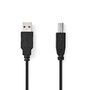 USB Cable | USB 2.0 | USB-A Male | USB-B Male | 10 W | 480 Mbps | Nickel Plated | 2.00 m | Round | PVC | Black | Label CCGL60100BK20 5412810421497