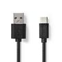 USB Cable | USB 2.0 | USB-A Male | USB-C™ Male | 5 W | 480 Mbps | Nickel Plated | 1.00 m | Round | PVC | Black | Label CCGL60601BK10 5412810428069