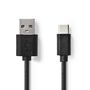 USB Cable | USB 2.0 | USB-A Male | USB-C™ Male | 5 W | 480 Mbps | Nickel Plated | 2.00 m | Round | PVC | Black | Label CCGL60601BK20 5412810428076