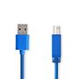 USB Cable | USB 3.2 Gen 1 | USB-A Male | USB-B Male | 5 Gbps | Nickel Plated | 3.00 m | Round | PVC | Blue | Envelope CCGP61100BU30 5412810275205