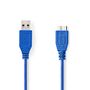 USB Cable | USB 3.2 Gen 1 | USB-A Male | USB Micro-B Male | 5 Gbps | Nickel Plated | 5.00 m | Round | PVC | Blue | Envelope CCGP61500BU50 5412810275250