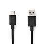 USB Cable | USB 3.2 Gen 1 | USB-A Male | USB-C™ Male | 60 W | 5 Gbps | Nickel Plated | 1.00 m | Round | PVC | Black | Box CCGW61600BK10 5412810401376