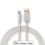 Lightning Cable | USB 2.0 | Apple Lightning 8-Pin | USB-A Male | 480 Mbps | Gold Plated | 3.00 m | Round | Braided / Nylon | Aluminium | Cover Window Box CCTB39300AL30 5412810262588