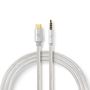 USB-C™ Adapter | USB 2.0 | USB-C™ Male | 3.5 mm Male | 1.00 m | Round | Gold Plated | Braided / Nylon | Aluminium | Cover Window Box CCTB65940AL10 5412810313051