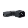 Extension Plug | IEC-320-C13 | IEC-320-C14 | Angled Left | Nickel Plated | PVC | Black | Box | 1 pcs CEGB11903BK 5412810427628