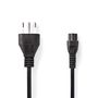 Power Cable | Italy Male | IEC-320-C5 | Straight | Straight | Nickel Plated | 2.00 m | Round | PVC | Black | Label CEGL11320BK20 5412810425334