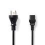 Power Cable | Denmark Male | IEC-320-C13 | Straight | Straight | Nickel Plated | 2.00 m | Round | PVC | Black | Label CEGL11400BK20 5412810425341
