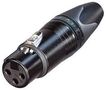 SOCKET, XLR, FREE, BLACK, 3WAY NC3FXX-BAG