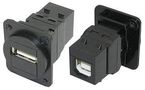 USB COUPLER, 2.0 RCPT, TYPE A-TYPE B KCUABBKDPM