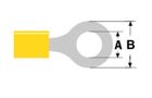 Rõngasklemm M4 Ø4,3 mm Kollane 4,0–6,0 mm² (ST-202) RoHS CO/ST-202/BL20 4772081003671