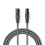 Balanced Audio Cable | XLR 3-Pin Male | XLR 3-Pin Female | Nickel Plated | 10.0 m | Round | PVC | Dark Grey | Gift Box COTG15010GY100 5412810295654