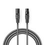 DMX Adapter Cable | XLR 3-Pin Male | XLR 3-Pin Female | Nickel Plated | 3.00 m | Round | PVC | Dark Grey | Carton Sleeve COTH15012GY30 5412810295951