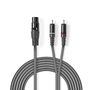 Balanced Audio Cable | XLR 3-Pin Female | 2x RCA Male | Nickel Plated | 3.00 m | Round | PVC | Dark Grey | Carton Sleeve COTH15220GY30 5412810295814