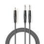 Stereo Audio Cable | 2x 6.35 mm Male | 3.5 mm Male | Nickel Plated | 3.00 m | Round | Dark Grey | Carton Sleeve COTH23200GY30 5412810295289