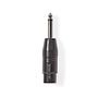 XLR Adapter | XLR 3-Pin Female | 6.35 mm Male | Nickel Plated | Straight | Metal | Black | 1 pcs | Polybag COTP15940BK 5412810296224