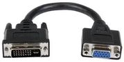 ADAPTER, DVI-I 29P PLUG-VGA 8P RCPT, 8IN DVIVGAMF8IN