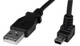 LEAD, USB A TO UP ANGLE MINI B, 1M BLACK USBAMB1MU